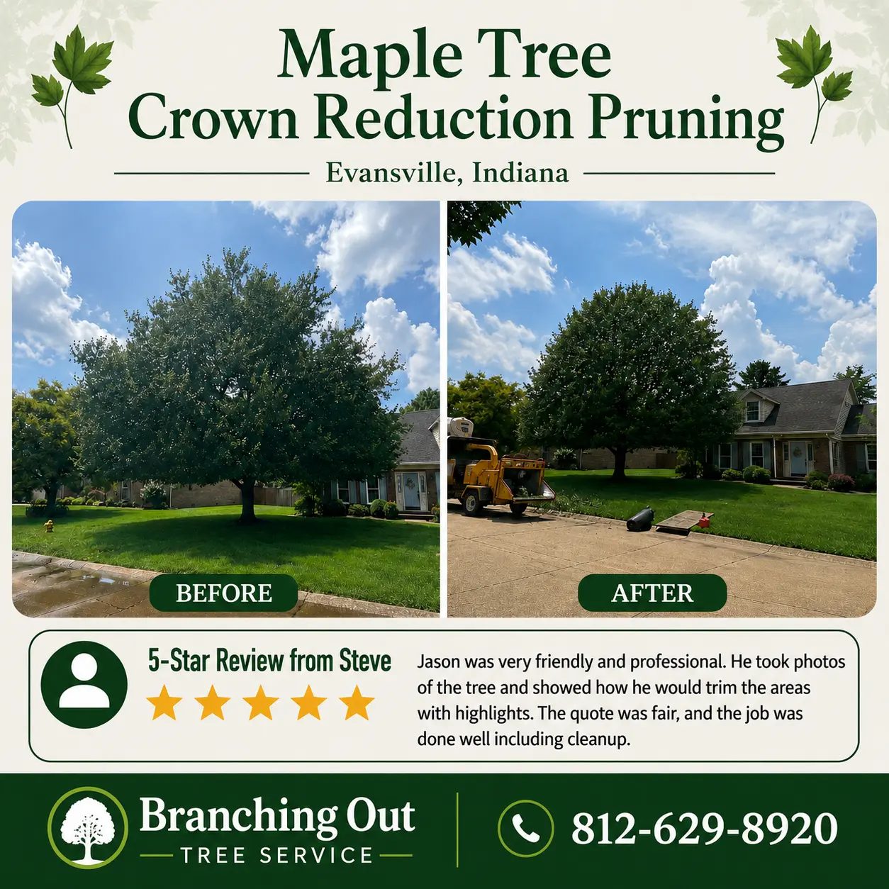 Tree crown reduction work